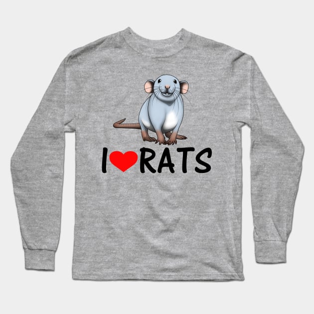 I LOVE RATS - Blue husky Long Sleeve T-Shirt by YashaSnow